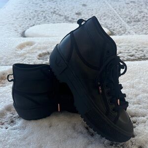 Adidas Black High-Top Sneakers with Lace-Up Design